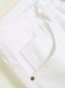 Teen Boy Ripped Frayed Jeans - White - View 5