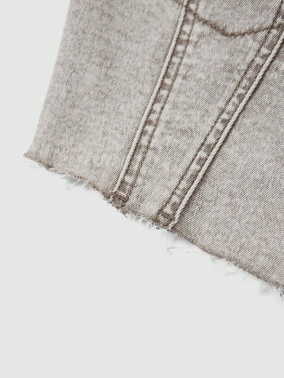 Flap Detail Button Front Tube Denim Top