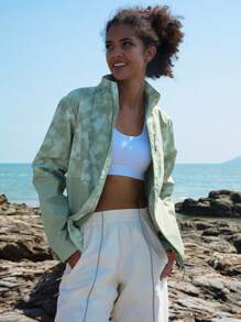 In My Nature 紮染圖案拉鏈開襟軟殼夾克