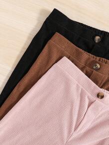 SHEIN Tween Girl 3pcs Elastic Waist Cord Pants