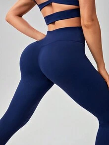 VARSITIE Sports Yoga Basic Chest Cup With JUMPSUIT - Navy Blue - View 4