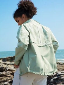 In My Nature 紮染圖案拉鏈開襟軟殼夾克