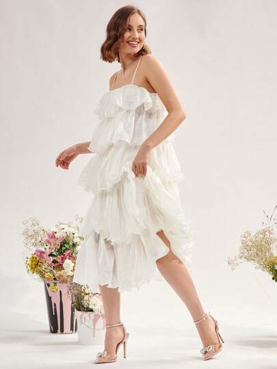 Enchnt Solid Layered Cami Dress | SHEIN USA