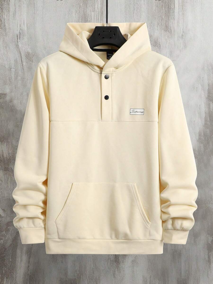 Manfinity Hypemode Men's Hooded Sweatshirt With Letter Print - Apricot - View 1
