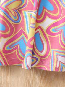 SHEIN 女小童滿版印花A字洋裝 - 彩色 - 查看 5