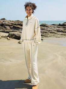 In My Nature In My Nature Contrast Piping Half Zip Outdoor Hoodie