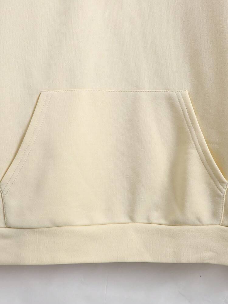 Manfinity Hypemode 男士連帽衛衣帶字母圖案 - 杏色 - 查看 6