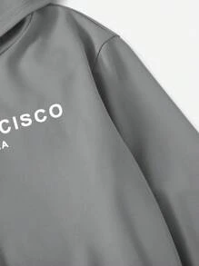 SHEIN Leap Crew 男大童2入組字母圖案連帽衫&2入組腰部抽繩衛褲 - 灰色 - 查看 4