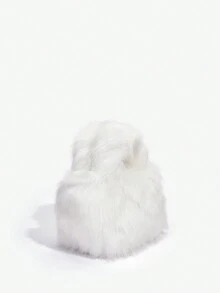 SHEIN SXY 1pc Fashionable Fur Tote Bag Suitable For Women's Daily Use - White - View 2