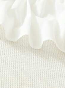 SHEIN 2 Stücke/set Baby Mädchen Bluse Mit Rüschenärmeln Und Schleifen Dekoration Sowie Tülle Rock Set