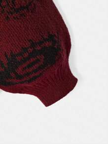 ROMWE Grunge Punk Suéter tipo jersey con estampado de pestañas, talla grande, para la escuela, para el invierno - Multicolor - Ver 3