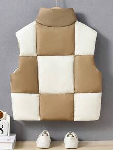 Toddler Boys' Quilted Padded Vest Jacket - Black - View 2