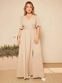 SHEIN Belle Plus Butterfly Sleeve Split Thigh Bridesmaid Dress