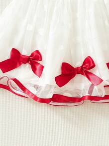 SHEIN 2 Stücke/set Baby Mädchen Bluse Mit Rüschenärmeln Und Schleifen Dekoration Sowie Tülle Rock Set