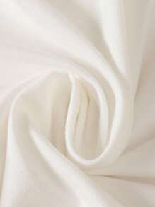 SHEIN Baby Girl Ruffle Trim Bow Front Jumpsuit & Hat - White - View 5