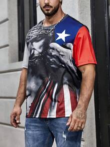 Manfinity LEGND Nam Plus Ngôi sao & Đồ họa Hình Áo thun - Nhiều màu - Xem 4