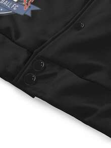 Manfinity EMRG Nam Plus Đồ họa Chữ cái Khối màu Áo khoác bomber - Nhiều màu - Xem 3