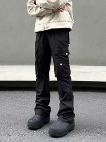 Manfinity Roghcode Men's Side Pocket Cargo Loose Pants - Black - View 7