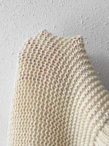 Chiquease Solid Drop Shoulder Knit Pullover Fall Winter Sweater - Apricot - View 7