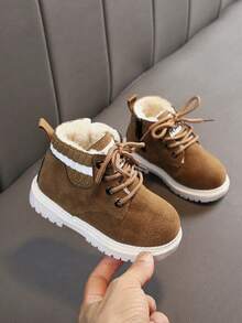 Kids' Warm Winter Boots, Thermal Lined Short Boots, Boys' Boots - Brown - View 3