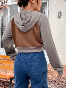 SHEIN Unity Hình ảnh con bướm và khẩu hiệu Tay Raglan Dây rút Hoodie - Nhiều màu - Xem 2