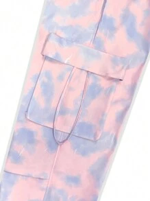 SHEIN Unity Women's Casual Fashionable Printed Cargo Pants - Pink - View 7