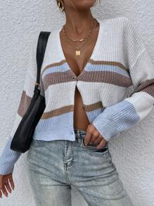 SHEIN LUNE 女士開襟衫 - 藍白色 - 查看 1