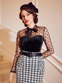 Vintamour Vintage Party Velvet Strap Women's Bodysuit Going Out Tops Club Women Outfits Vintage Clothes Black Top Overalls Partytime Velvet Women Tops Shirts New Year Valentine - Black - View 4