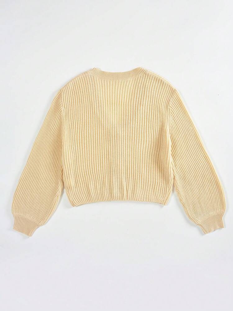 Plus Solid Button Front Cardigan