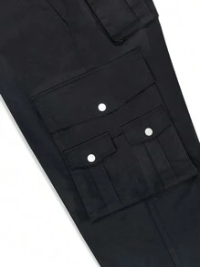 Manfinity Roghcode Men's Side Pocket Cargo Loose Pants - Black - View 5