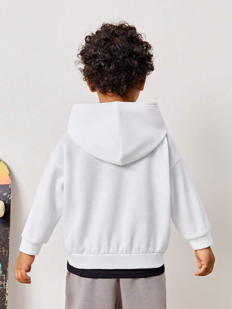 Young Boy Slogan & Figure Graphic Drop Shoulder Sweatshirt