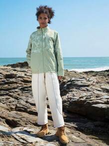 In My Nature 紮染圖案拉鏈開襟軟殼夾克