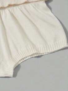 SHEIN Qutie Solid Cami Knit Top & Knit Shorts - Beige - View 9