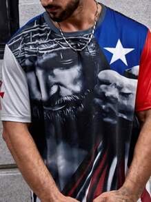 Manfinity LEGND Nam Plus Ngôi sao & Đồ họa Hình Áo thun - Nhiều màu - Xem 5