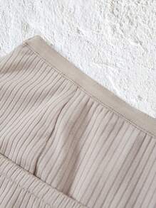 SHEIN EZwear Plus Size Apricot Knit Bandeau Top - Khaki - View 5