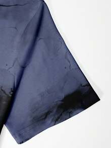 Manfinity Homme Hombres talla grande Camiseta estampado de cráneo - Azul - Ver 3