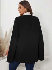 SHEIN Clasi Plus Cloak Sleeve Open Front Blazer In Fall/Winter - Black - View 2