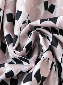 SHEIN Clasi Plus Allover Print Ruffle Hem Dress