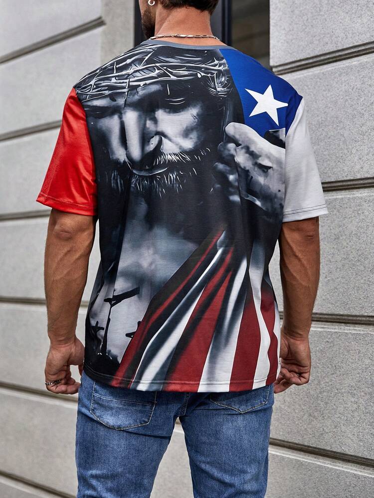 Men Plus Star & Figure Graphic Tee