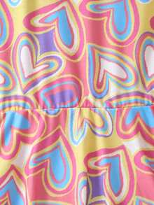 SHEIN 女小童滿版印花A字洋裝 - 彩色 - 查看 4