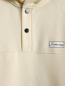 Manfinity Hypemode Men's Hooded Sweatshirt With Letter Print - Apricot - View 3