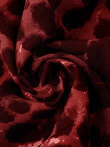 SHEIN LUNE Plus Leopard Print Elastic Waist Skirt - Multicolor - View 5