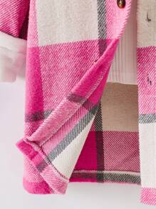 女嬰格紋印花羊絨領口外套不帶T恤 - 彩色 - 查看 6