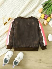 SHEIN 女小童愛心圖案紮染運動衫 - 彩色 - 查看 2