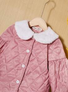 Chica Joven de cuello bobo de manga farol Cazadora & Vestido