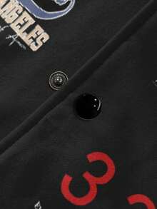 Manfinity EMRG Nam Plus Đồ họa Chữ cái Khối màu Áo khoác bomber - Nhiều màu - Xem 4