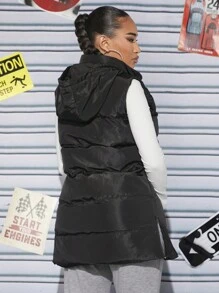 SHEIN SXY Solid Zip Up Vest Coat