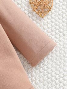 SHEIN 男嬰格紋內襯連帽粗呢大衣 - 杏色 - 查看 7