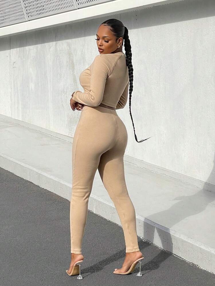 Solid Crop Tee & Leggings