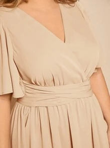 SHEIN Belle Plus Butterfly Sleeve Split Thigh Bridesmaid Dress